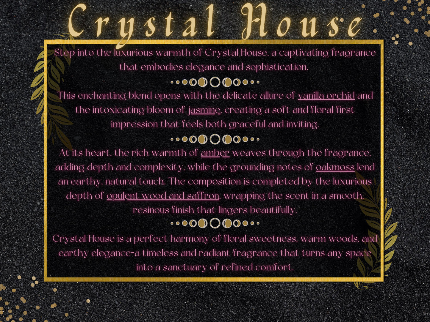 Crystal House Perfume Oil Roll-On – Moisturizing, Long-Lasting Scent, 30 mL Crystal infused, White Quartz