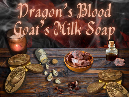 Dragon’s Blood Goat’s Milk Soap – Bold yet Mystical Scent | Patchouli, Clove, Rose, Orange, Grape | Exotic, Earthy, Spicy & Floral Blend