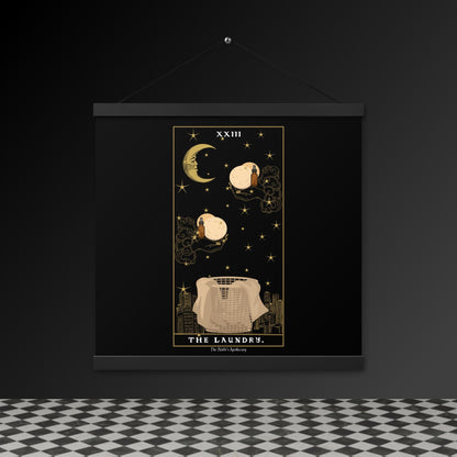 The Laundry Tarot Poster – Mystical Artwork with Wooden Hangers | The Misfits Apothecary