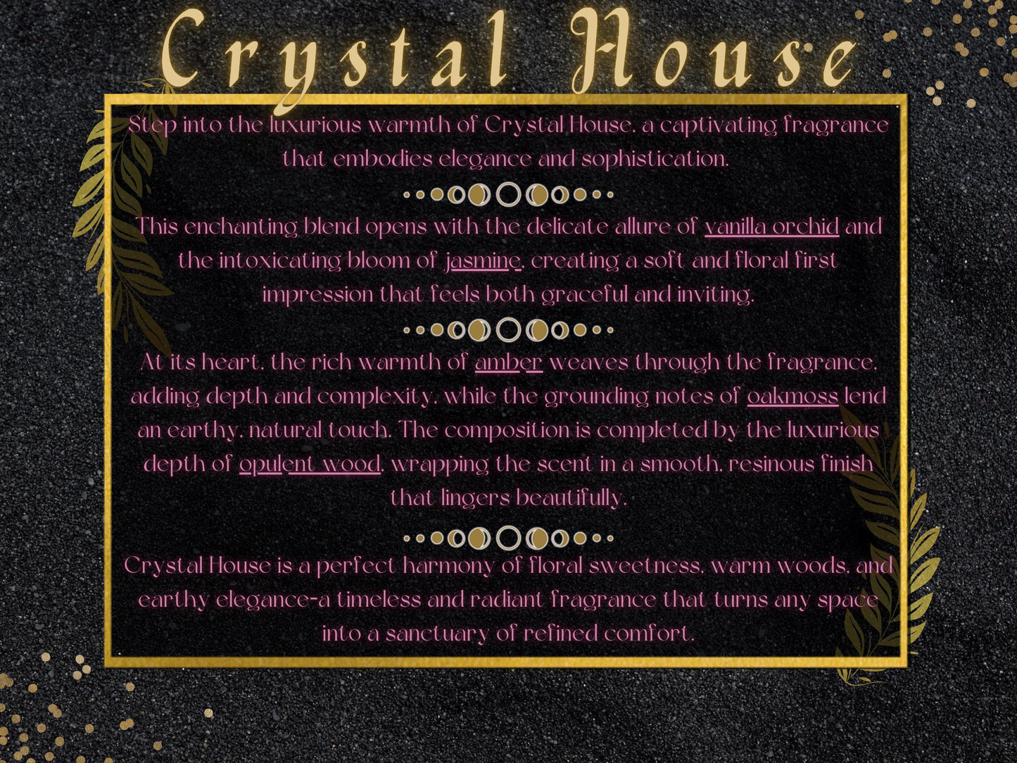 Crystal House Goat's Milk Soap – Elegant Vanilla Orchid, Jasmine, Amber Wood & Oakmoss | Luxurious, Floral, Earthy Scent | Timeless Comfort