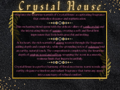 Crystal House Perfume Oil Roll-On – Moisturizing, Long-Lasting Scent, 30 mL Crystal infused, White Quartz